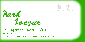 mark koczur business card